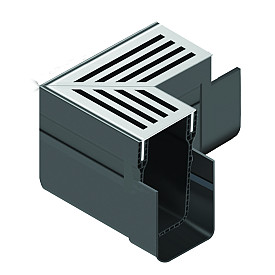 ACO Slim-Line hoekst.incl.RVS rooster