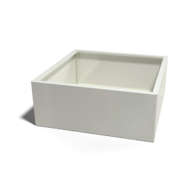 Gepoedercoat staal plantenbak Vierkant 120x120 hoogte=30cmkleur=RAL9010  opties=bodemplaat