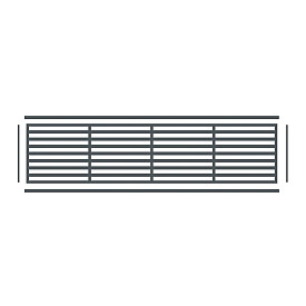 Boston Decopaneel Paxos horizontaal 45x175 cm dikte 2 mm RAL7016 (1008)