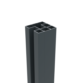 Boston alu H paal 75x75mm L-124 cm RAL7016 incl. alu afwerkingsprofiel 4x24 mm L-124cm