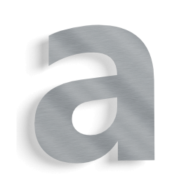 RVS huisnummer a - 10cm