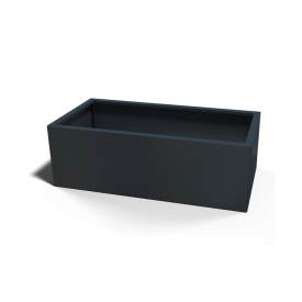 Gepoedercoat staal plantenbak Rechthoek 60x80 hoogte=40cmkleur=RAL7016  opties=bodemplaat