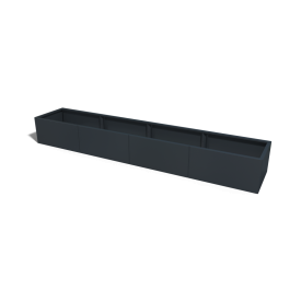 Gepoedercoat staal plantenbak Rechthoek XL 160x30 hoogte=30cm-RAL7016  opties=bodemplaat