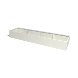 Gepoedercoat staal plantenbak Rechthoek XL 150x50 hoogte=50cm-RAL9010  opties=bodemplaat