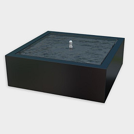Aluminium watertafel 120x120x40-RAL9005 (zwart)-Inclusief LED-verlichting