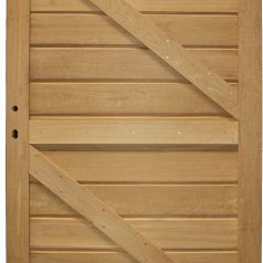 Bangkirai massief poort 22-l met slot 100x180cm links incl. aanslaglat Premium FCQ
