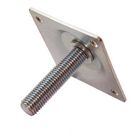 Betonpoer hoogteverstelling M16 Verzinkt plaat met draadstang 3mm dik