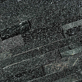 Stone Panels Black Quarzite 60x15x1,5-2,5 cm Breukruw
