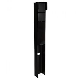 Tuinpaal - pro+ dubbel met kabeldoos, afdekkap en installatiedraad zwart voorbedraad