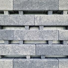 Waterpasserende Longstone opritsteen 7 cm grijs/zwart