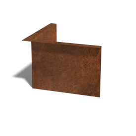 Cortenstaal kantopsluiting gezet 22 cm binnenhoek