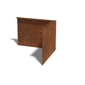 Cortenstaal borderrand - Gezet - Buitenhoek - Hoogte 12 cm