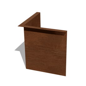 Cortenstaal kantopsluiting gezet 34 cm binnenhoek