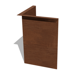 Cortenstaal borderrand - Gezet - Binnenhoek - Hoogte 45 cm