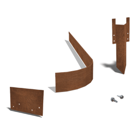 Cortenstaal kantopsluiting FLEX geplet 13 cm complete set per 15 meter