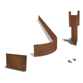 Cortenstaal borderrand - Geplet FLEX - Hoogte 13 cm - Complete set 24 meter