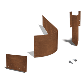 Cortenstaal kantopsluiting FLEX geplet 23 cm complete set per 15 meter