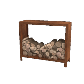 Cortenstaal houtopslag - Indiana - 120 x 40 x 100 cm