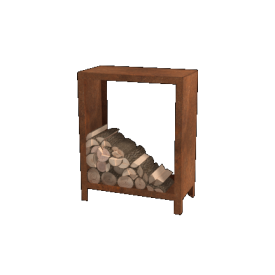 Cortenstaal houtopslag 100x80x40