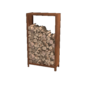 Cortenstaal houtopslag 180x100x40