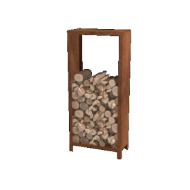 Cortenstaal houtopslag 180x80x40