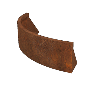 Cortenstaal keerwand - Buitenbocht - 100 x 100 x 30 cm