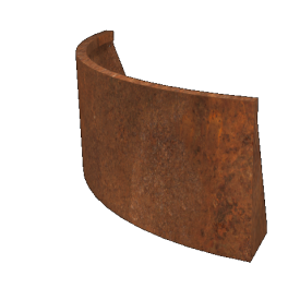 Cortenstaal keerwand - Buitenbocht - 100 x 100 x 50 cm