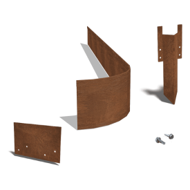 Cortenstaal borderrand - Geplet FLEX - Hoogte 23 cm - Complete set 24 meter