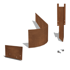 Cortenstaal borderrand - Geplet - Hoogte 23 cm - Complete set 15 meter