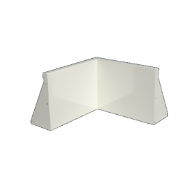 Stalen keerwand - Binnenhoek - 50 x 50 x 40 cm - RAL9010 mat (wit)