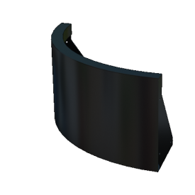 Stalen keerwand - Buitenbocht - 50 x 50 x 30 cm - RAL9005 mat (zwart)