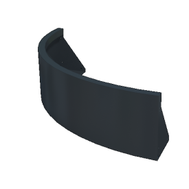 Stalen keerwand - Buitenbocht - 100 x 100 x 30 cm - RAL7016 matt (antraciet grijs)