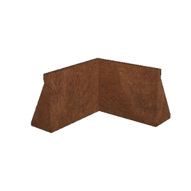 Cortenstaal keerwand - Binnenhoek - 50 x 50 x 40 cm