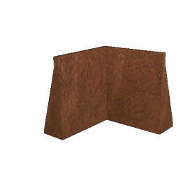 Cortenstaal keerwand - Binnenhoek - 50 x 50 x 60 cm