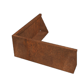 Cortenstaal keerwand - Buitenhoek - 100 x 100 x 40 cm