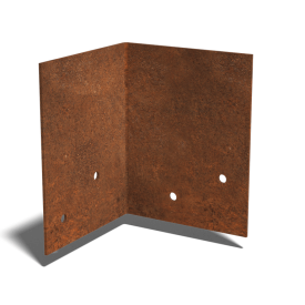 Cortenstaal koppelplaat 90º middel 22 - 25 cm