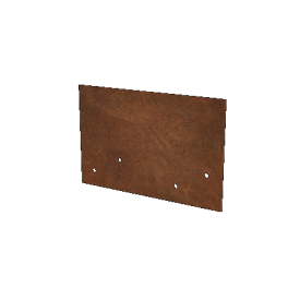 Cortenstaal koppelplaat - Recht - Hoogte borderrand 22 / 25 cm