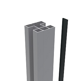 Boston alu Klikprofiel 6x24mm L-234cm RAL9005 tbv alu H paal L-234cm