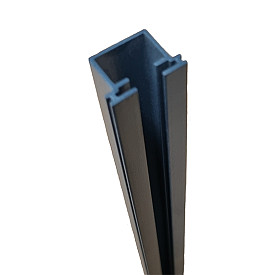 Boston alu paalprofiel voor hpl/glas RAL7016 24x17mm L-184cm tbv paal L-124/190cm