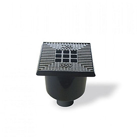 Vloerput kunststof rand + gietijzer rooster