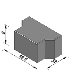 H-verbandsteen half 8 cm antraciet
