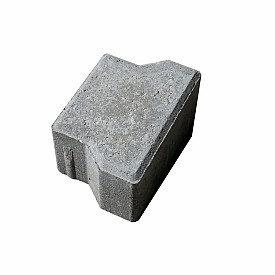 H-verbandsteen half 8 cm grijs