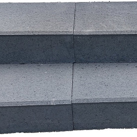 Traptrede 60x30x15 cm indus black kleurecht met facet