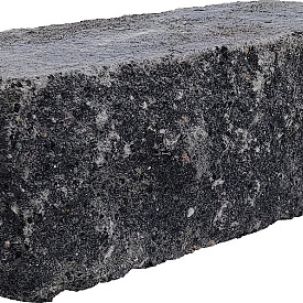 Splitrock grijs/zwart hoekstuk trommel 29x13x11 cm met geknipte kopse kant getrommeld