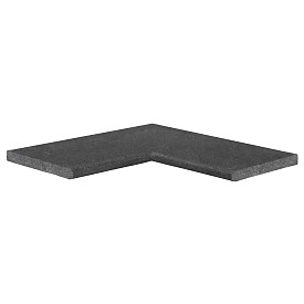 Zwembadrand Vietnam Black binnenhoek bullnose 60/30x60/30x3 cm Riven