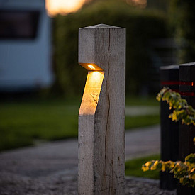 EYE 150 - 140x140x900mm + 600mm ingraven - Accoya - Amber - Kabel