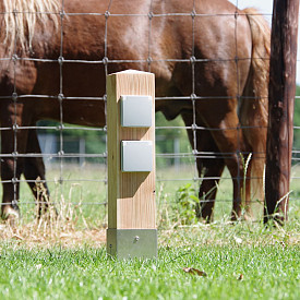 SPINA 150 - 150X150x400mm + 500mm ingraven - Eiken - 2 x Contactpunt - Kabel