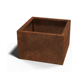 Cortenstaal plantenbak - Vierkant - 60 x 60 x 60 cm - Met bodemplaat - Met poten