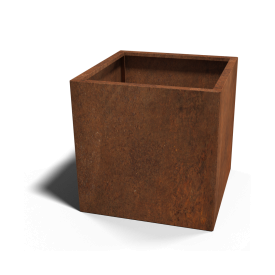 Cortenstaal plantenbak - Vierkant - 70 x 70 x 70 cm - Met bodemplaat