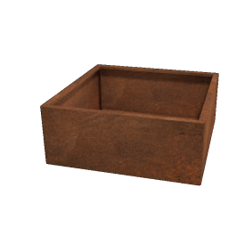 Cortenstaal plantenbak - Vierkant - 100 x 100 x 30 cm - Met bodemplaat